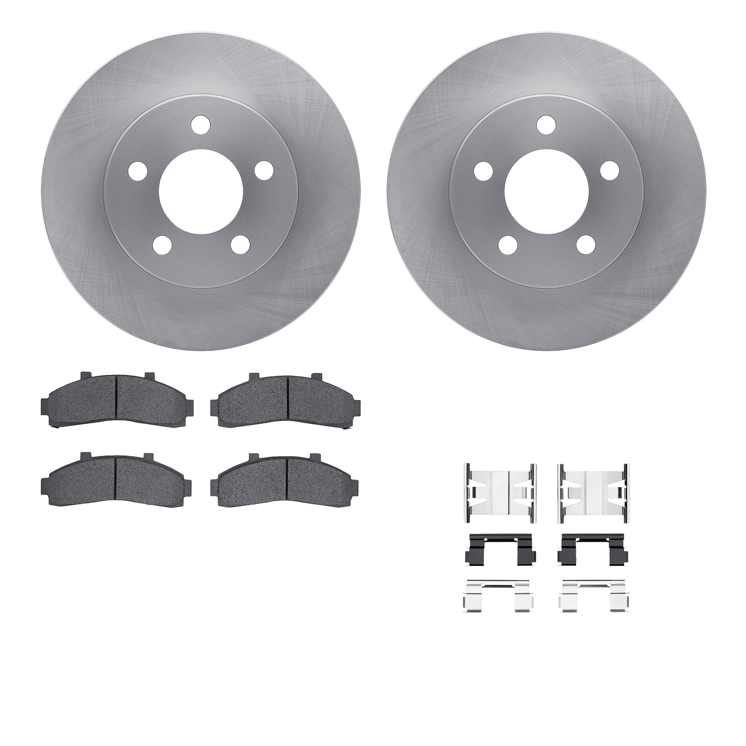 Dynamic Friction Company Front Brake Rotors with Heavy Duty Brake Pads includes Hardware 6212-99384
