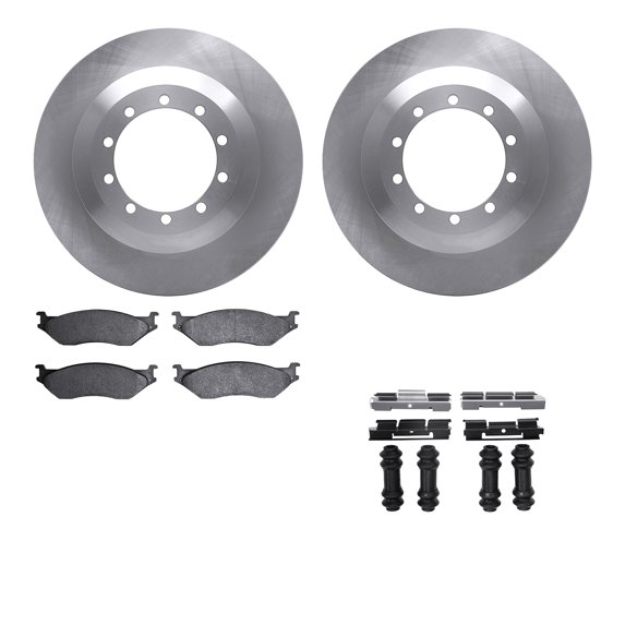 Dynamic Friction Company Front Brake Rotors with Heavy Duty Brake Pads includes Hardware 6212-99432