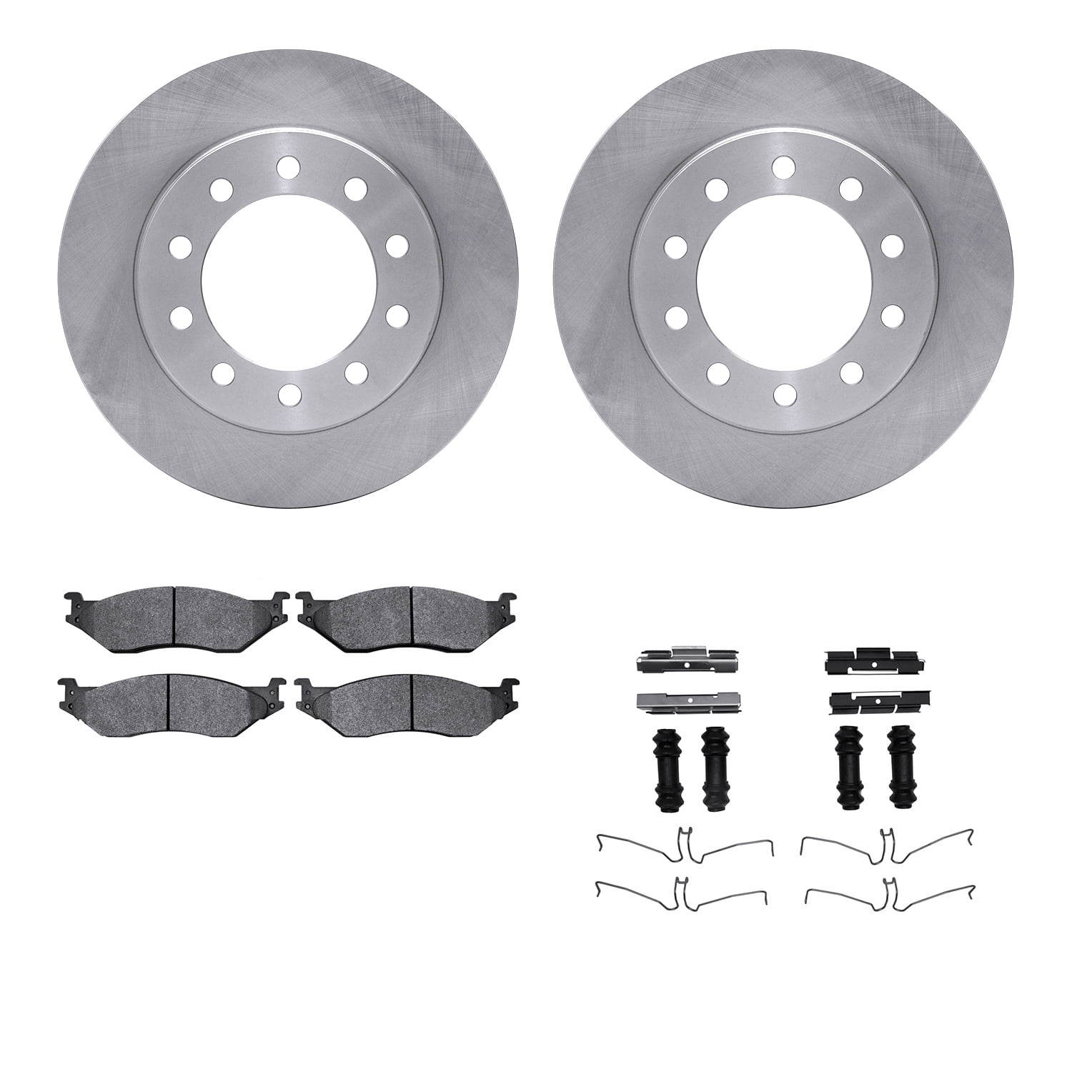Dynamic Friction Company Front Brake Rotors with Heavy Duty Brake Pads includes Hardware 6212-99594