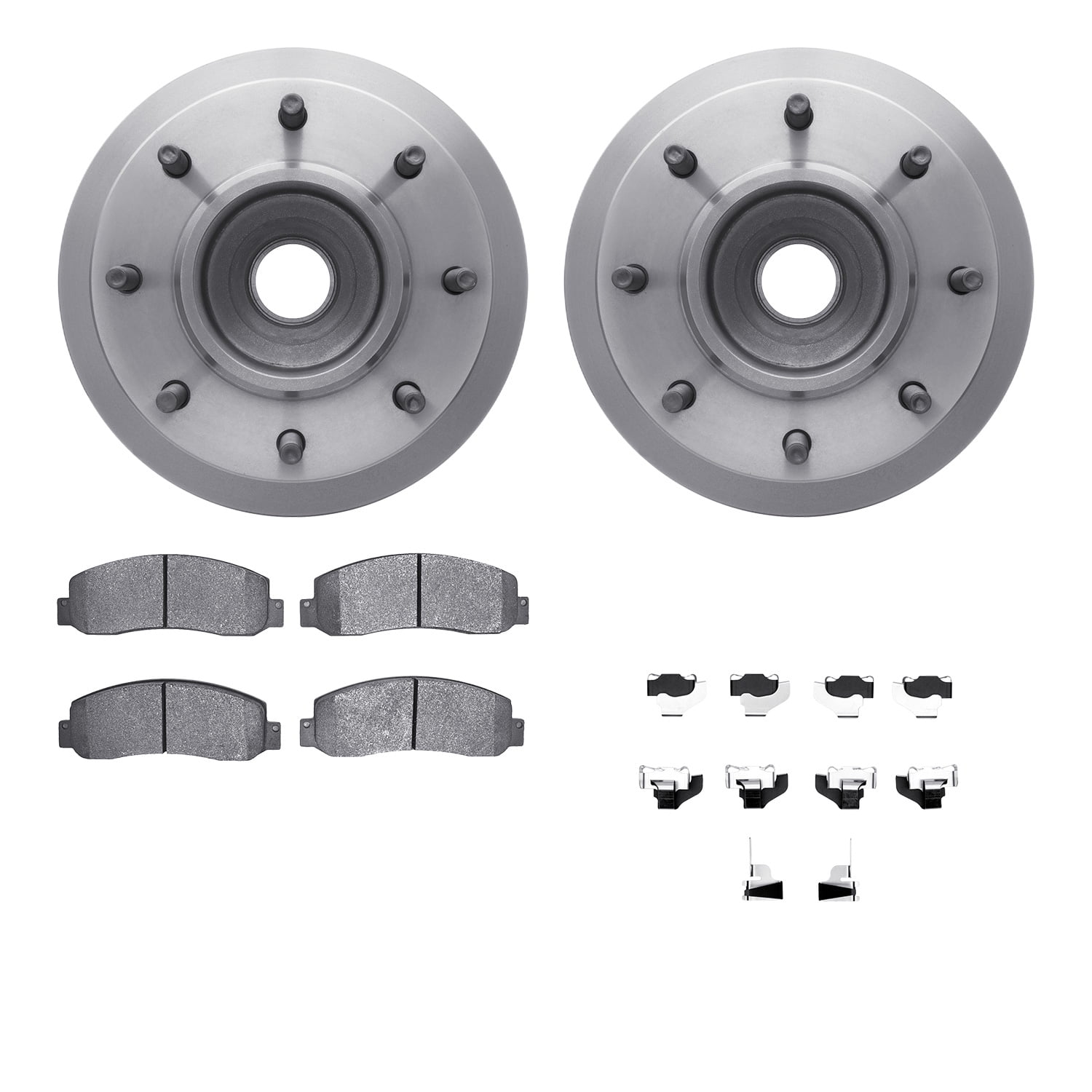 Dynamic Friction Company Front Brake Rotors with Heavy Duty Brake Pads includes Hardware 6212-99621