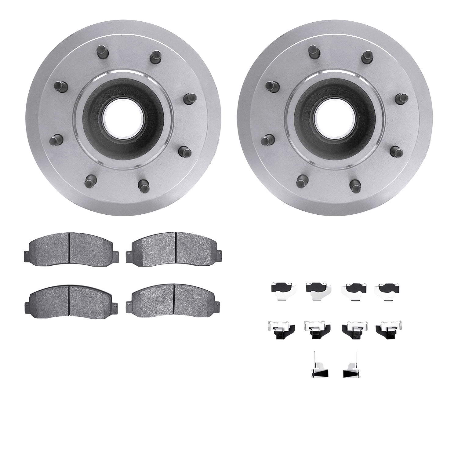 Dynamic Friction Company Front Brake Rotors with Heavy Duty Brake Pads includes Hardware 6212-99651