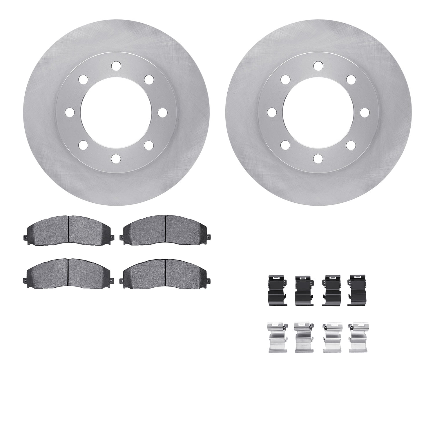 Dynamic Friction Company Front Brake Rotors with Heavy Duty Brake Pads includes Hardware 6212-99702