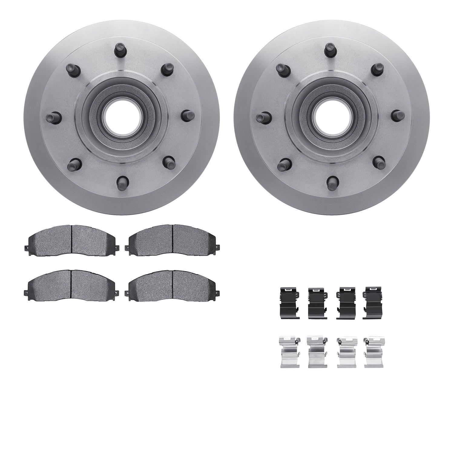 Dynamic Friction Company Front Brake Rotors with Heavy Duty Brake Pads includes Hardware 6212-99711