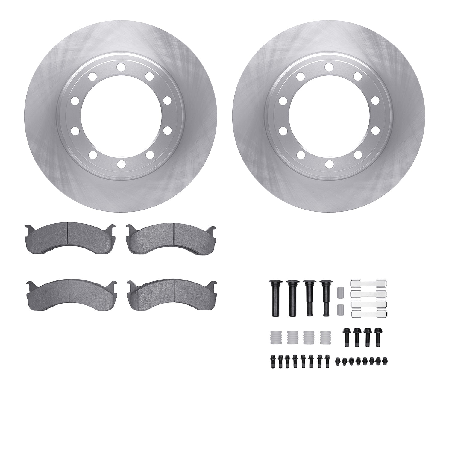 Dynamic Friction Company Front Brake Rotors with Heavy Duty Brake Pads includes Hardware 6212-99768