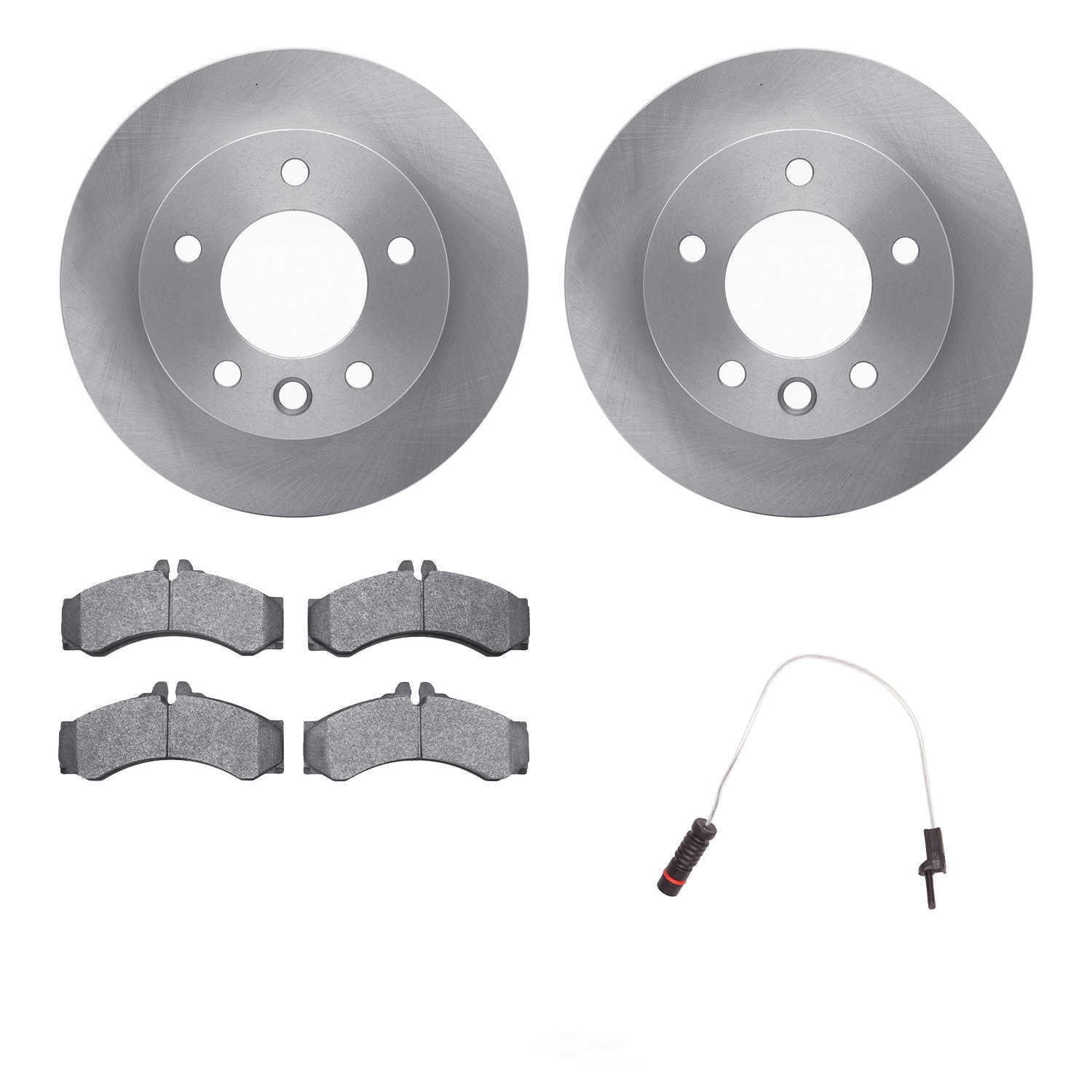 Dynamic Friction Company 6232-40007 DFC Rotors with Heavy Duty Brake Pads includes Sensor