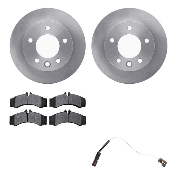 Dynamic Friction Company Front Brake Rotors with Heavy Duty Brake Pads includes Sensor 6232-40008