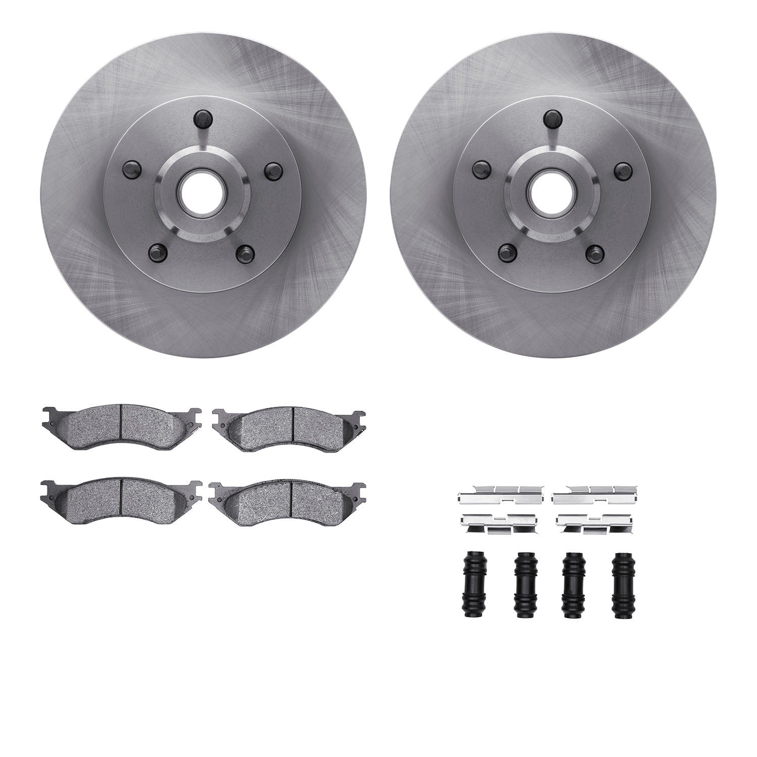 Dynamic Friction Company Front Brake Rotors with Ultimate Duty Performance Brake Pads includes Hardware 6412-40034