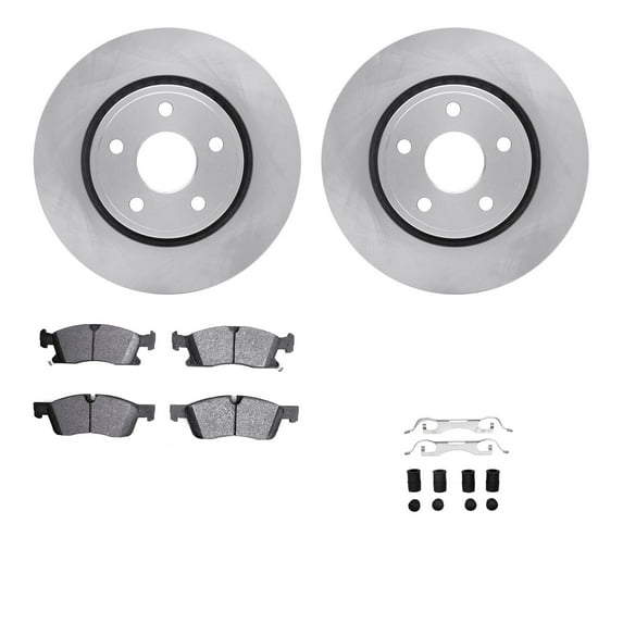 Dynamic Friction Company Front Brake Rotors with Ultimate Duty Performance Brake Pads includes Hardware 6412-42016