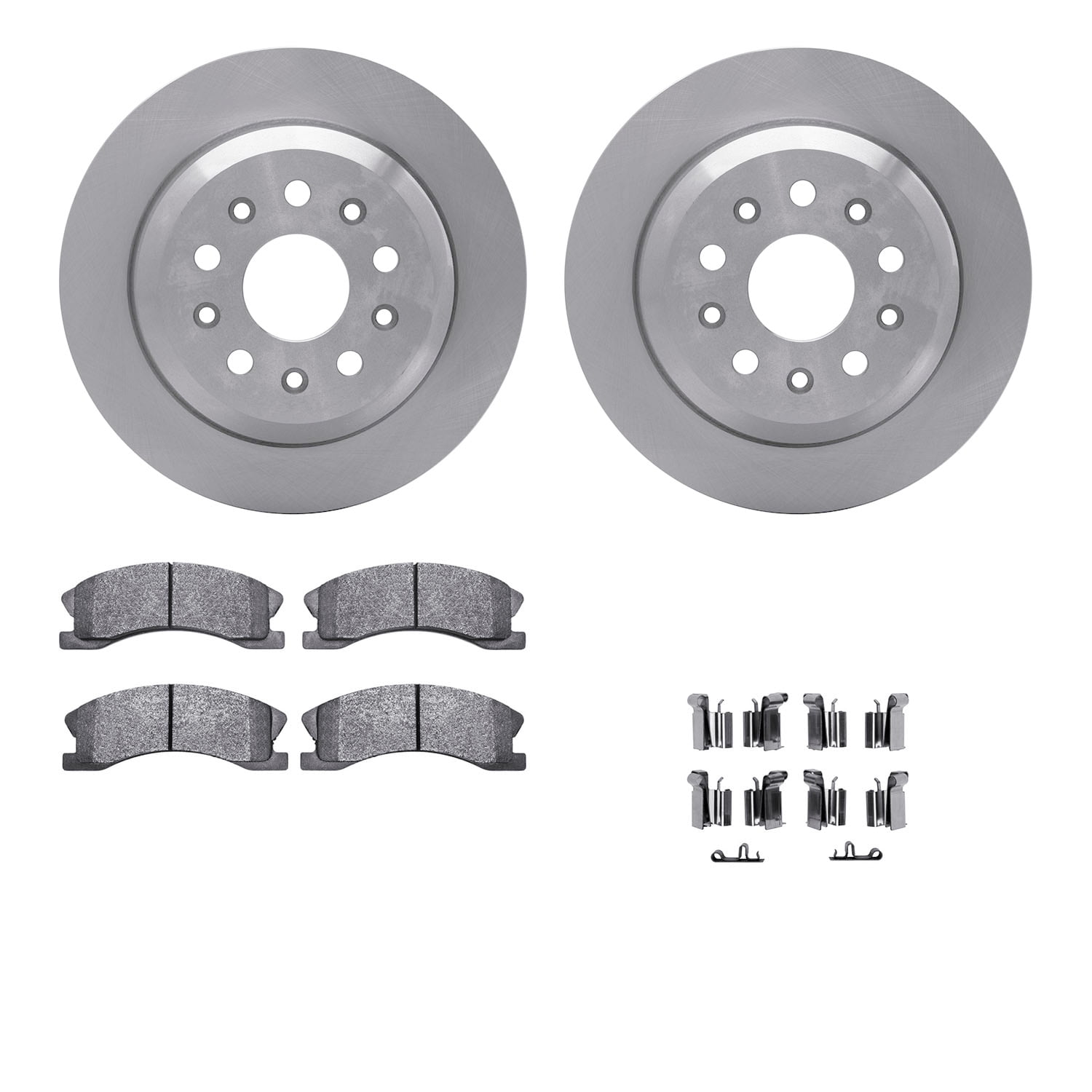 Dynamic Friction Company Front Brake Rotors with Ultimate Duty Performance Brake Pads includes Hardware 6412-42095