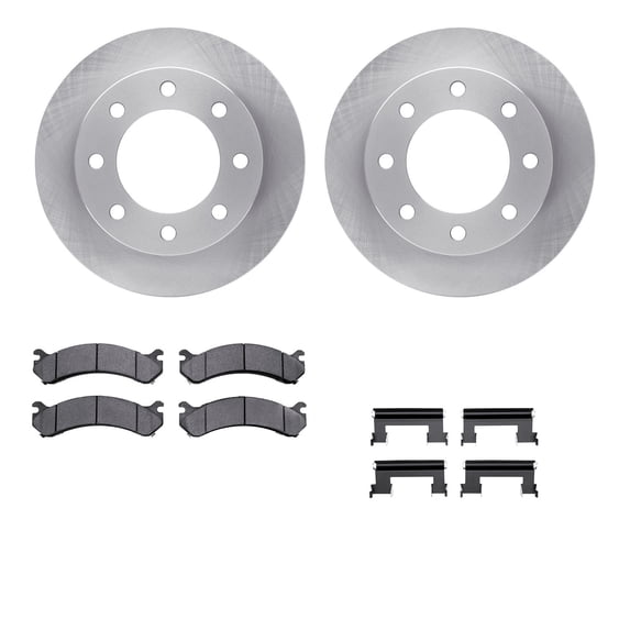 Dynamic Friction Company Front Brake Rotors with Ultimate Duty Performance Brake Pads includes Hardware 6412-48073