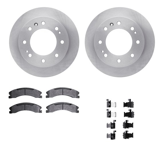 Dynamic Friction Company Front Brake Rotors with Ultimate Duty Performance Brake Pads includes Hardware 6412-48127