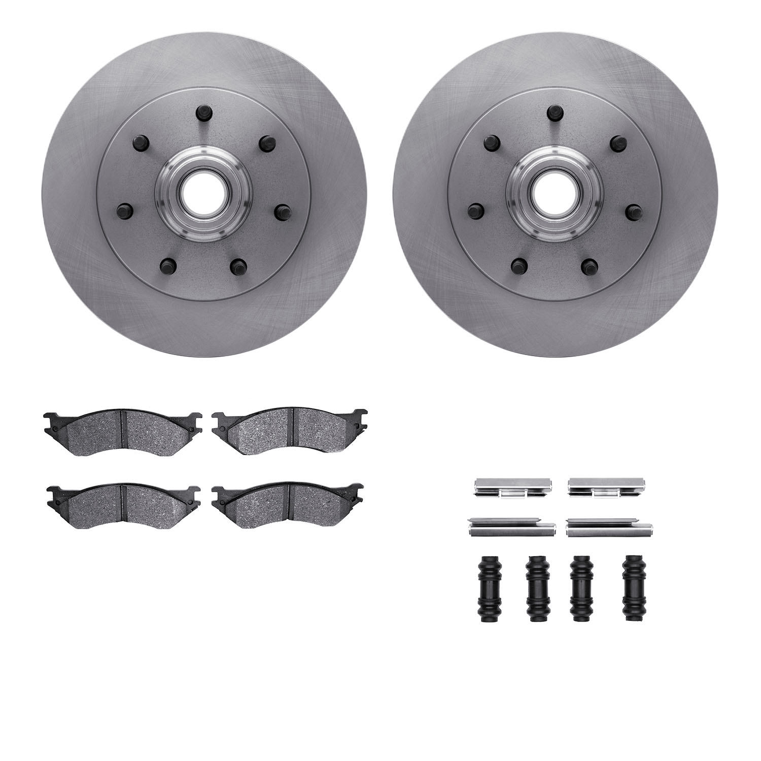 Dynamic Friction Company Front Brake Rotors with Ultimate Duty Performance Brake Pads includes Hardware 6412-54104