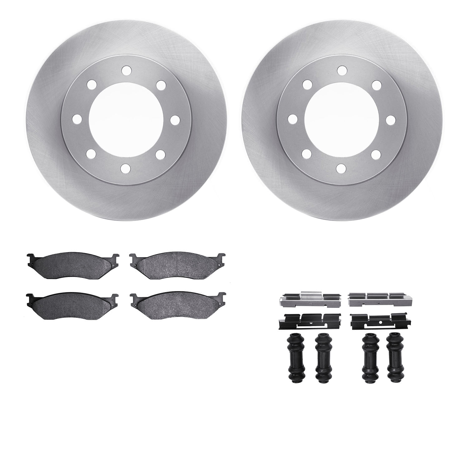 Dynamic Friction Company Front Brake Rotors with Ultimate Duty Performance Brake Pads includes Hardware 6412-54185