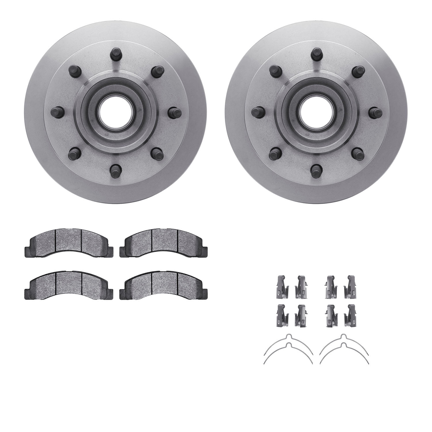 Dynamic Friction Company Front Brake Rotors with Ultimate Duty Performance Brake Pads includes Hardware 6412-54230