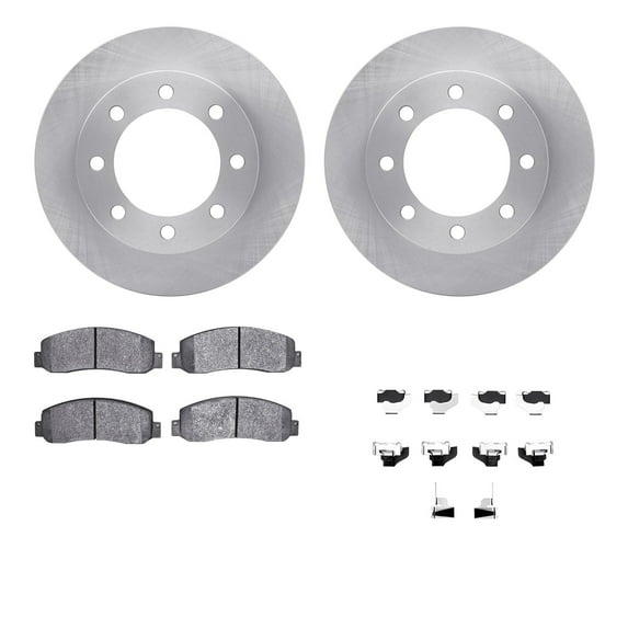 Dynamic Friction Company Front Brake Rotors with Ultimate Duty Performance Brake Pads includes Hardware 6412-54233
