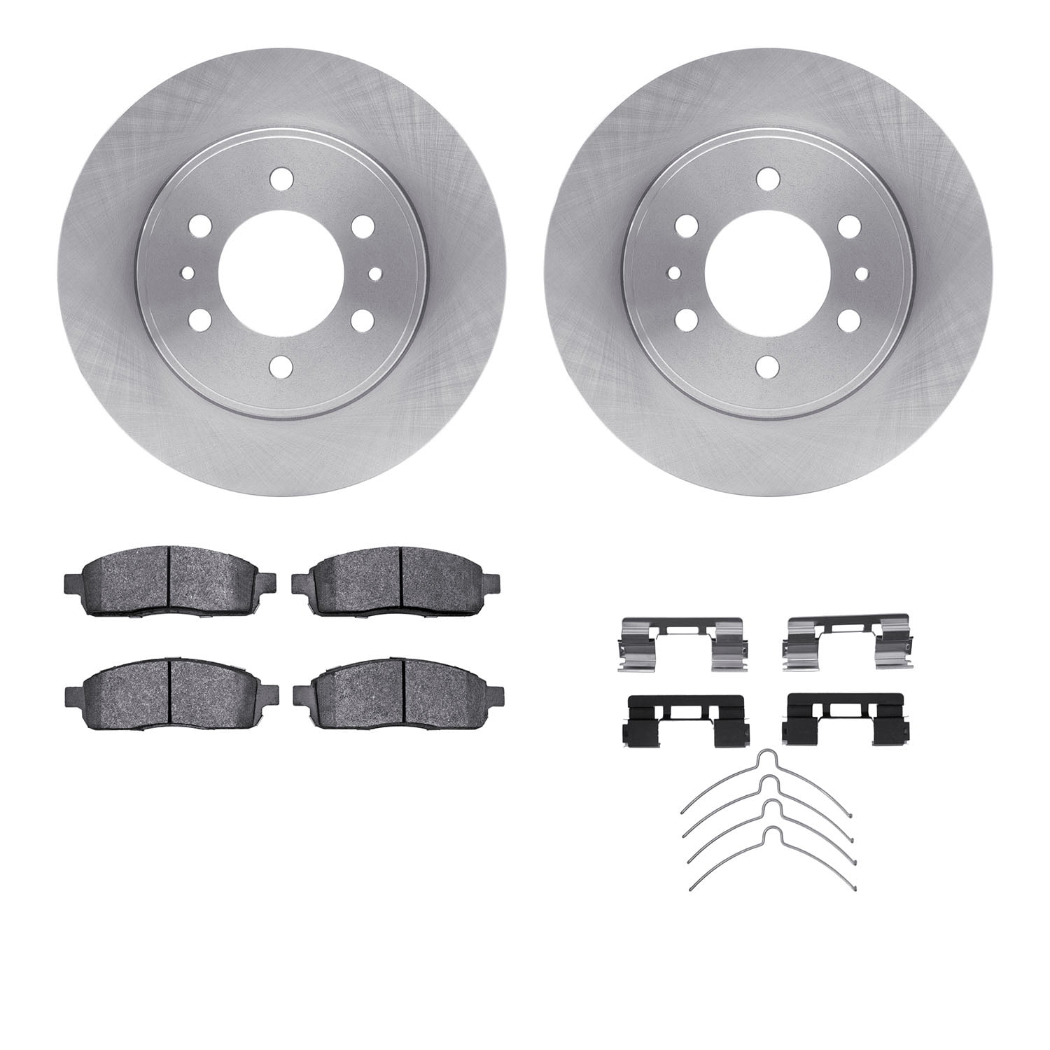 Dynamic Friction Company Front Brake Rotors with Ultimate Duty Performance Brake Pads includes Hardware 6412-54278
