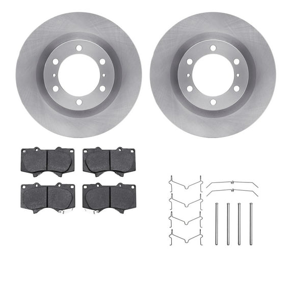 Dynamic Friction Company Front Brake Rotors with Ultimate Duty Performance Brake Pads includes Hardware 6412-76064
