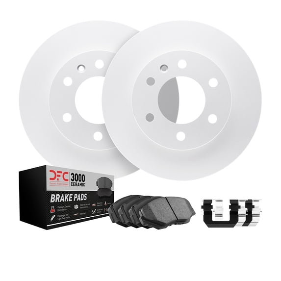 Dynamic Friction Company Front Geospec Brake Rotors with 3000 Series Ceramic Brake Pads includes Hardware 4312-07007 Fits select: 2012-2019 FIAT 500 ABARTH