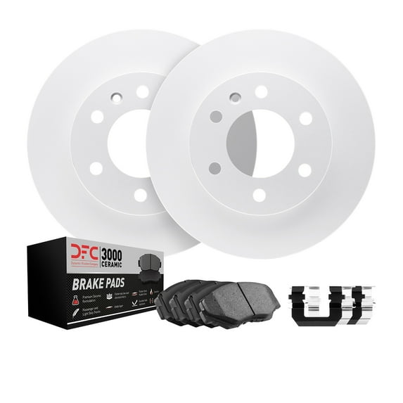 Dynamic Friction Company Front Geospec Brake Rotors with 3000 Series Ceramic Brake Pads includes Hardware 4312-47008 Fits select: 1990-1993 CADILLAC DEVILLE, 1990-1992 CADILLAC FLEETWOOD