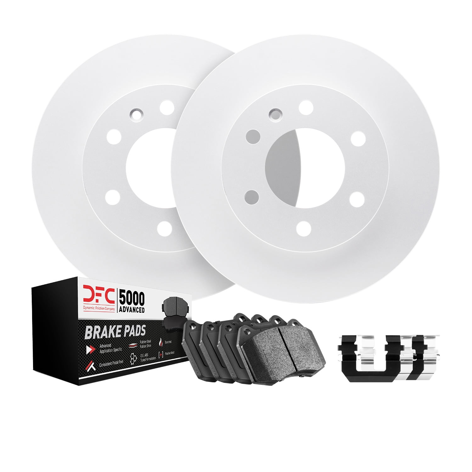 Dynamic Friction 4512-75034 Front Brake Rotors & Pads 5000 Advanced Disc Kit For 2007-2012 Lexus LS, Hardware Kit