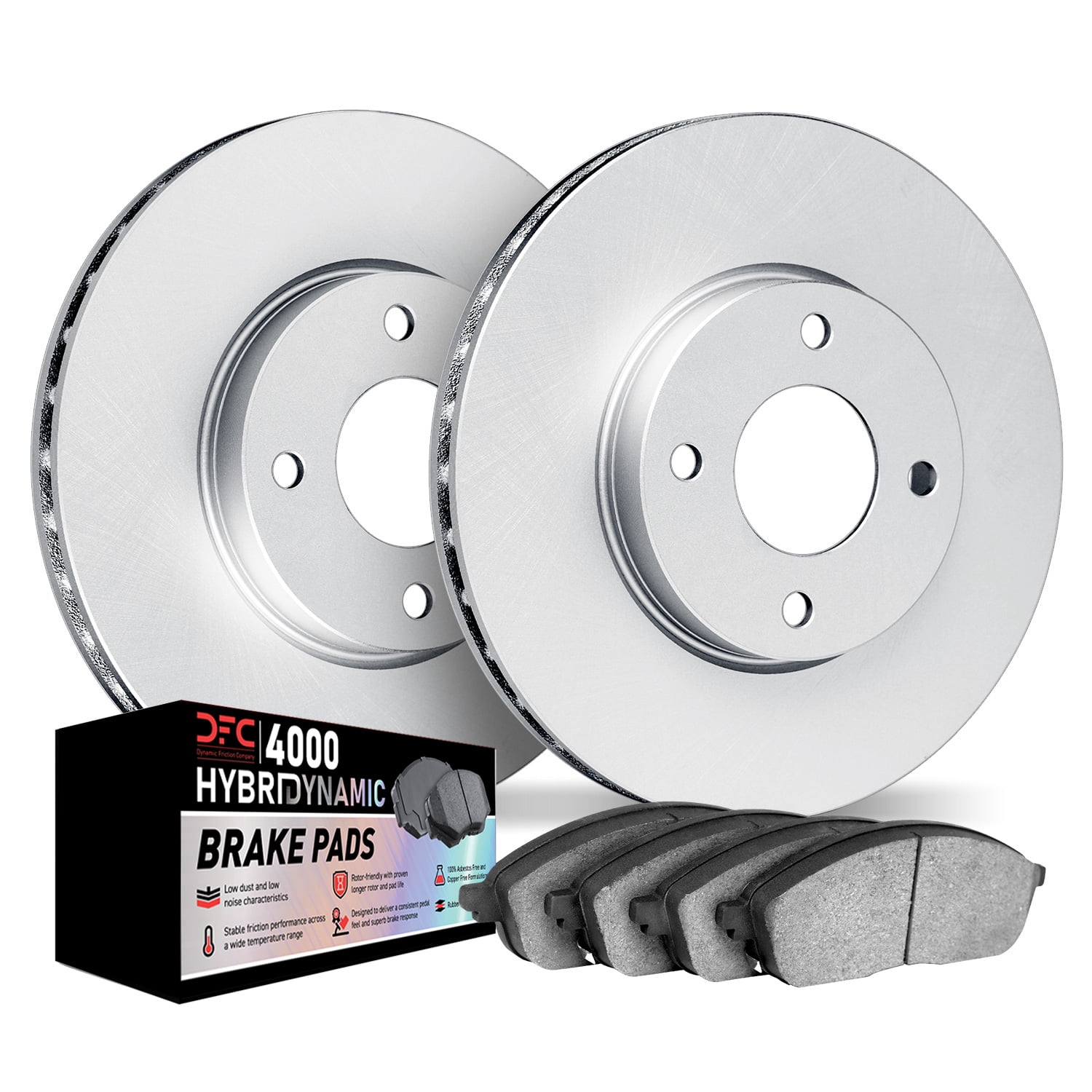 Dynamic Friction Company Front Geospec Brake Rotors Kit | 4000 HybriDynamic Brake Pads 4802-59001