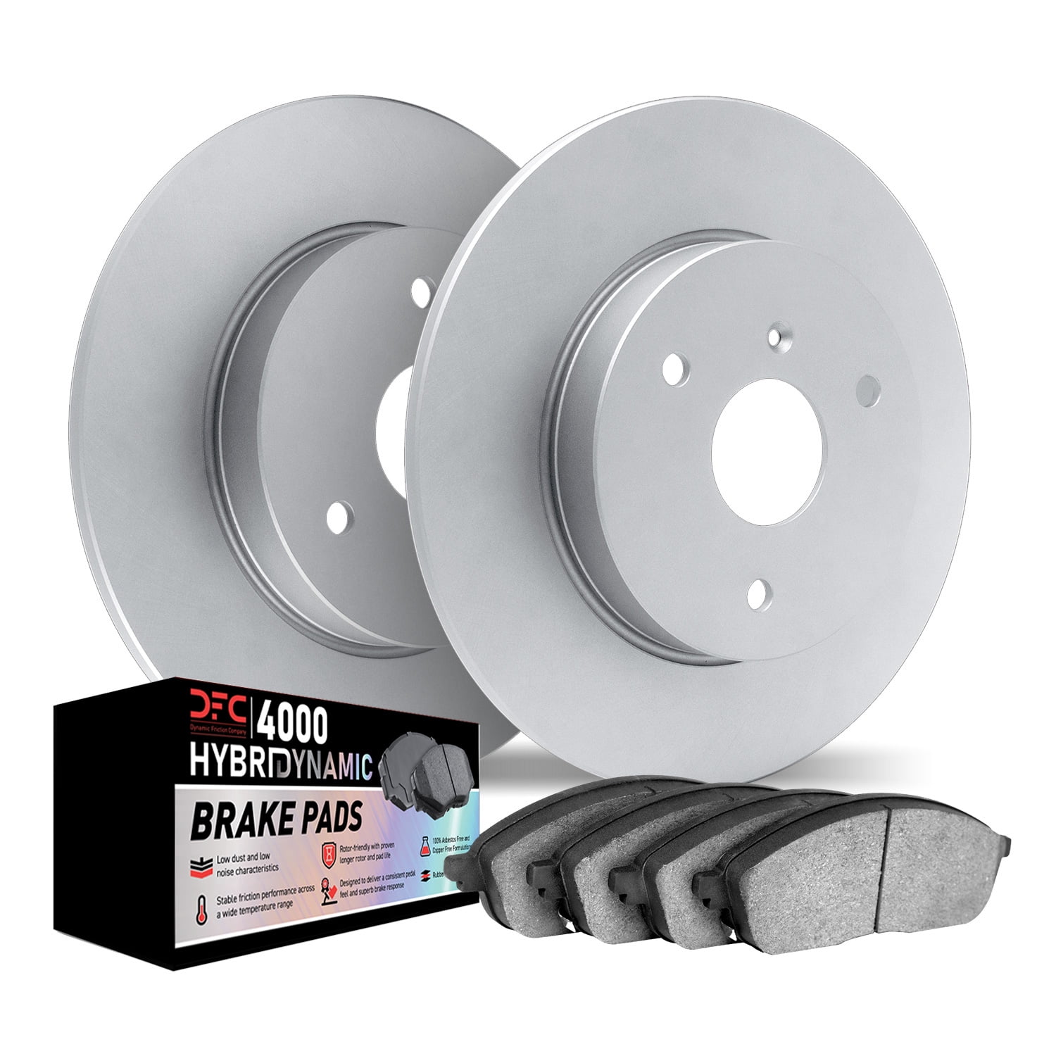 Dynamic Friction Company Front Geospec Brake Rotors Kit | 4000 HybriDynamic Brake Pads 4802-63006