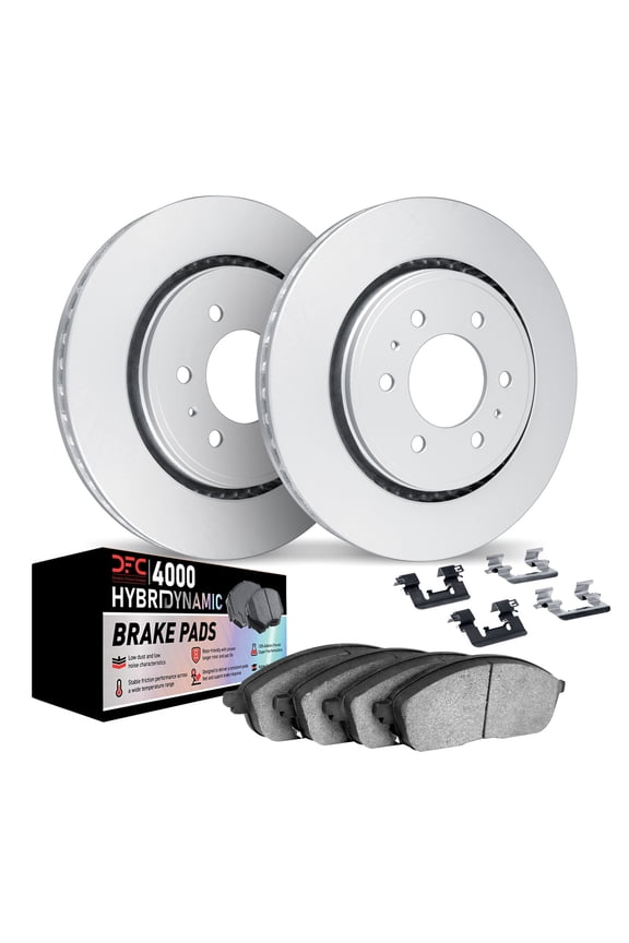 Company Front Geospec Brake Rotors Kit | 4000 HybriDynamic Brake Pads includes Hardware 4812-67002