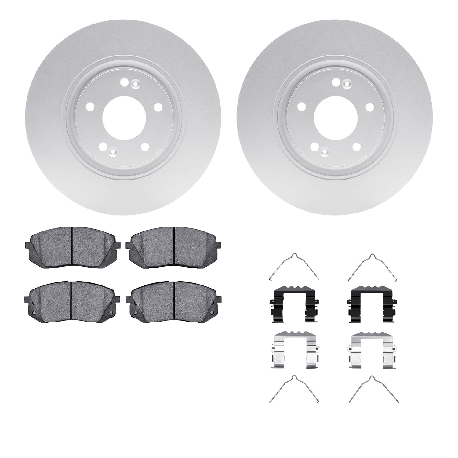 Dynamic Friction Company Front Geospec Brake Rotors with 5000 Advanced Brake Pads includes Hardware 4512-03097