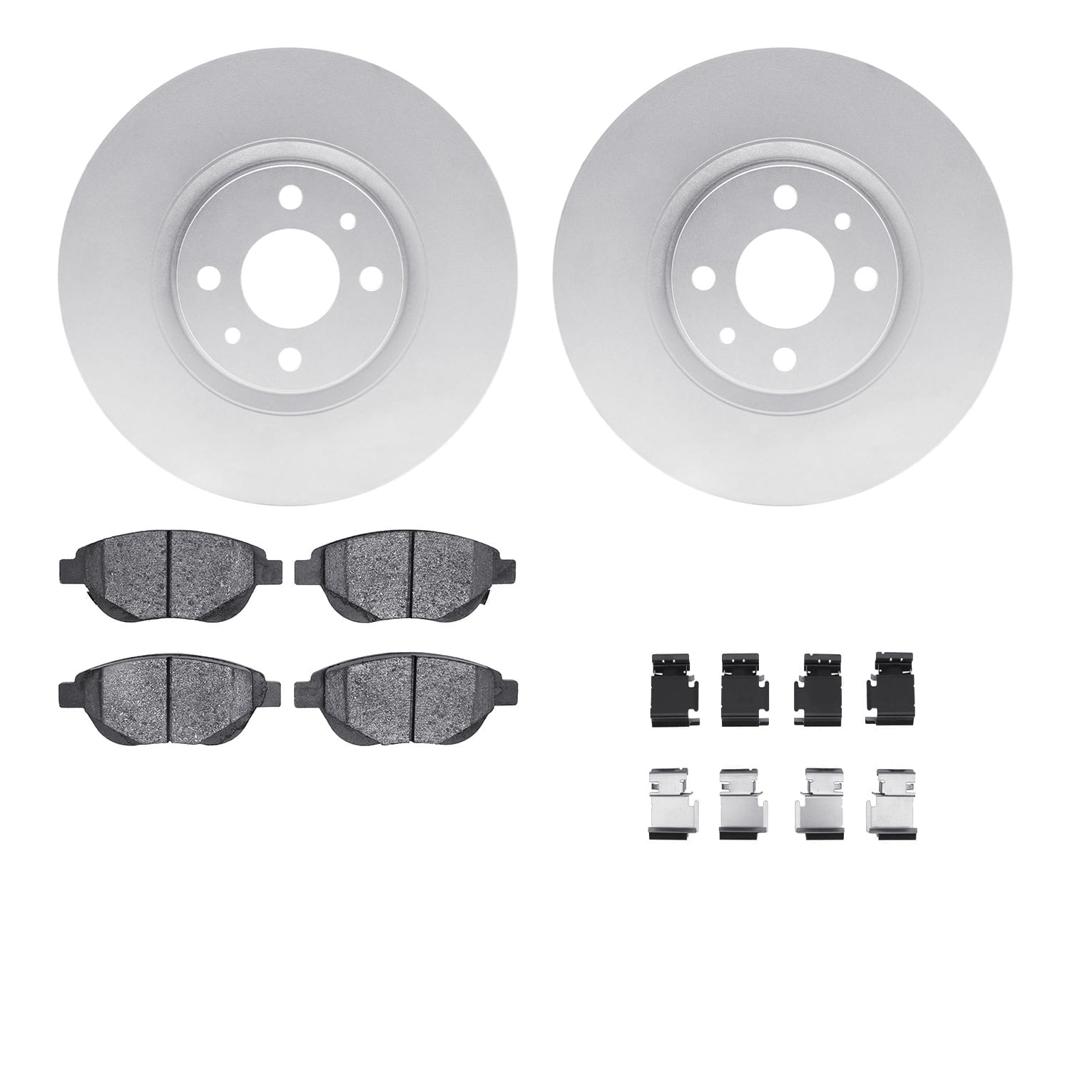 Dynamic Friction Company Front Geospec Brake Rotors with 5000 Advanced Brake Pads includes Hardware 4512-07010