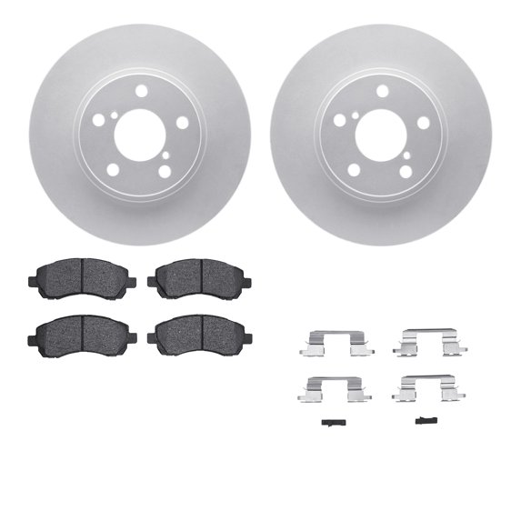 Dynamic Friction Company Front Geospec Brake Rotors with 5000 Advanced Brake Pads includes Hardware 4512-13043