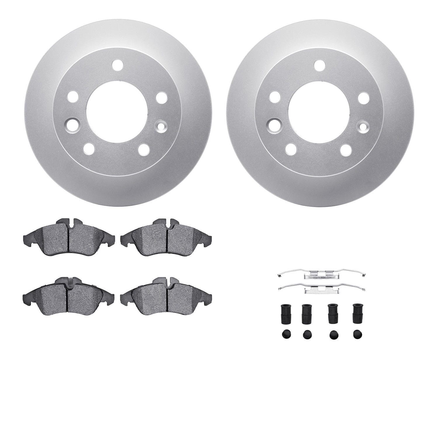 Dynamic Friction Company Front Geospec Brake Rotors with 5000 Advanced Brake Pads includes Hardware 4512-40098