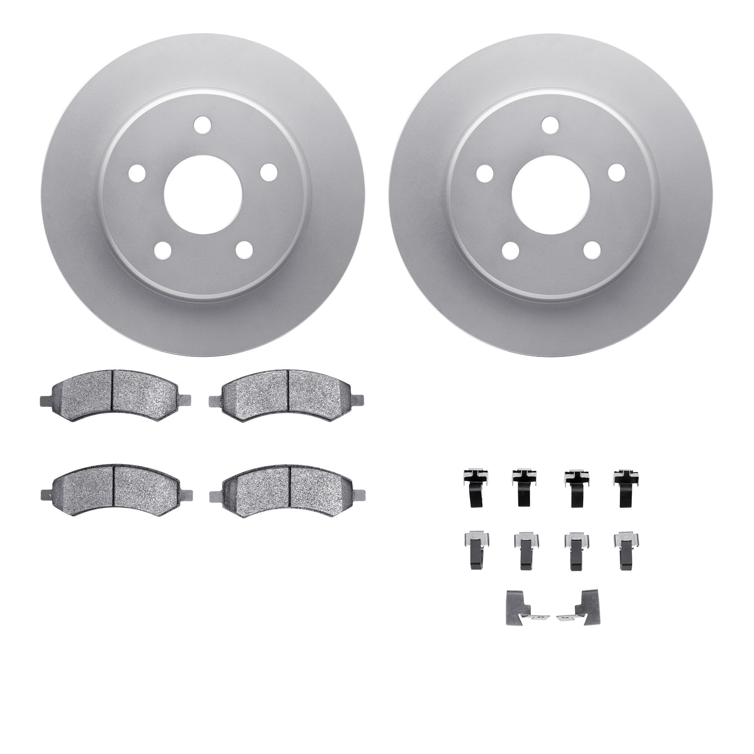 Dynamic Friction Company Front Geospec Brake Rotors with 5000 Advanced Brake Pads includes Hardware 4512-42060
