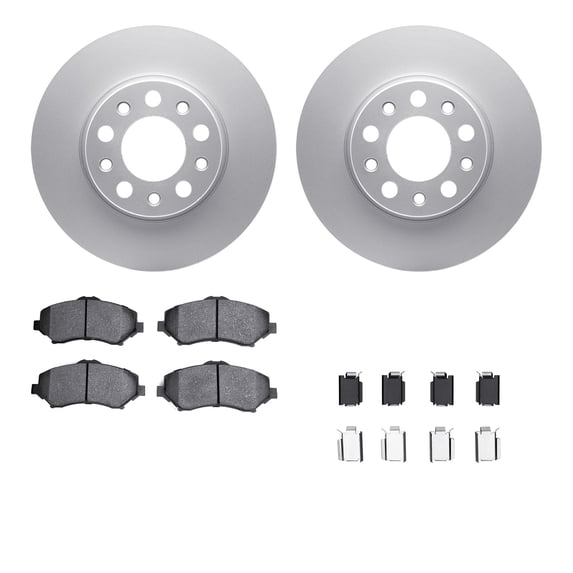 Dynamic Friction Company Front Geospec Brake Rotors with 5000 Advanced Brake Pads includes Hardware 4512-42071