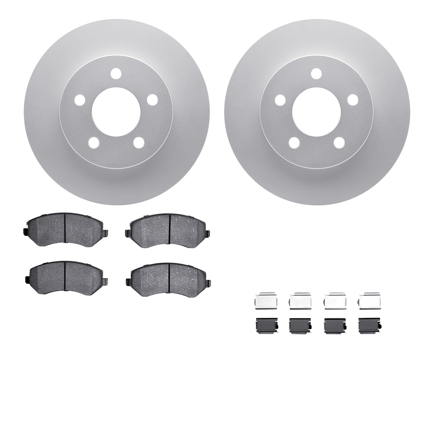 Dynamic Friction Company Front Geospec Brake Rotors with 5000 Advanced Brake Pads includes Hardware 4512-42083