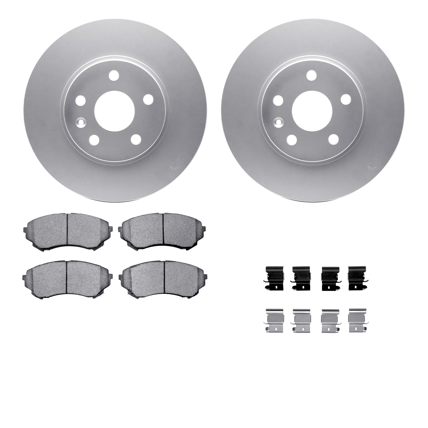 Dynamic Friction Company Front Geospec Brake Rotors with 5000 Advanced Brake Pads includes Hardware 4512-46095