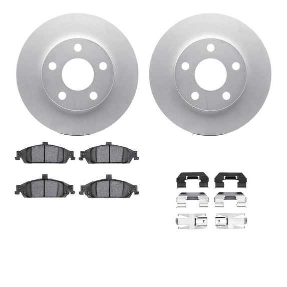Dynamic Friction Company Front Geospec Brake Rotors with 5000 Advanced Brake Pads includes Hardware 4512-47072