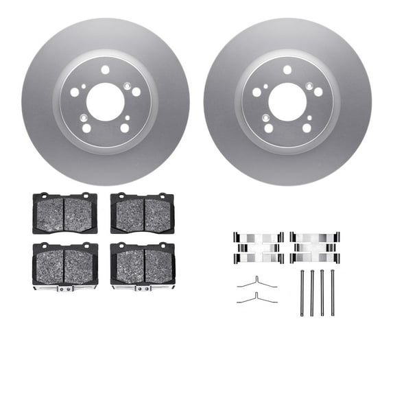 Dynamic Friction Company Front Geospec Brake Rotors with 5000 Advanced Brake Pads includes Hardware 4512-58036