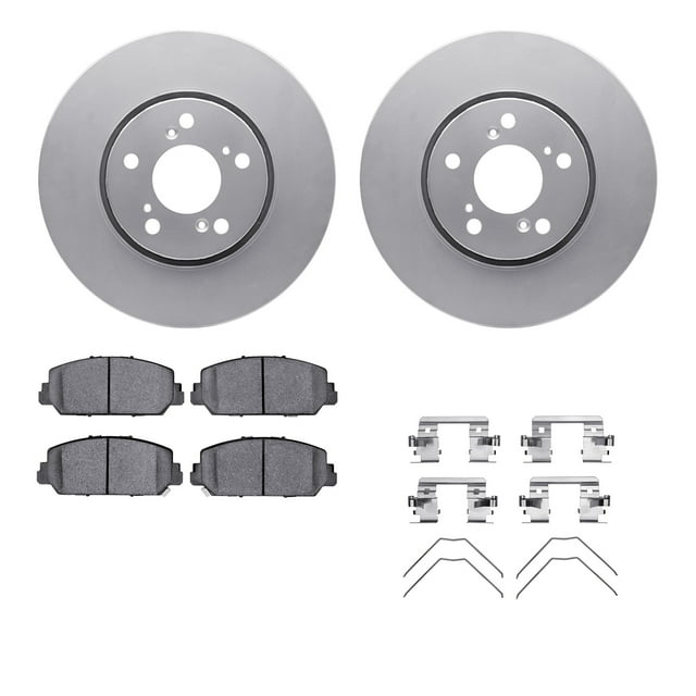 Dynamic Friction Company Front Geospec Brake Rotors with 5000 Advanced Brake Pads includes Hardware 4512-58040