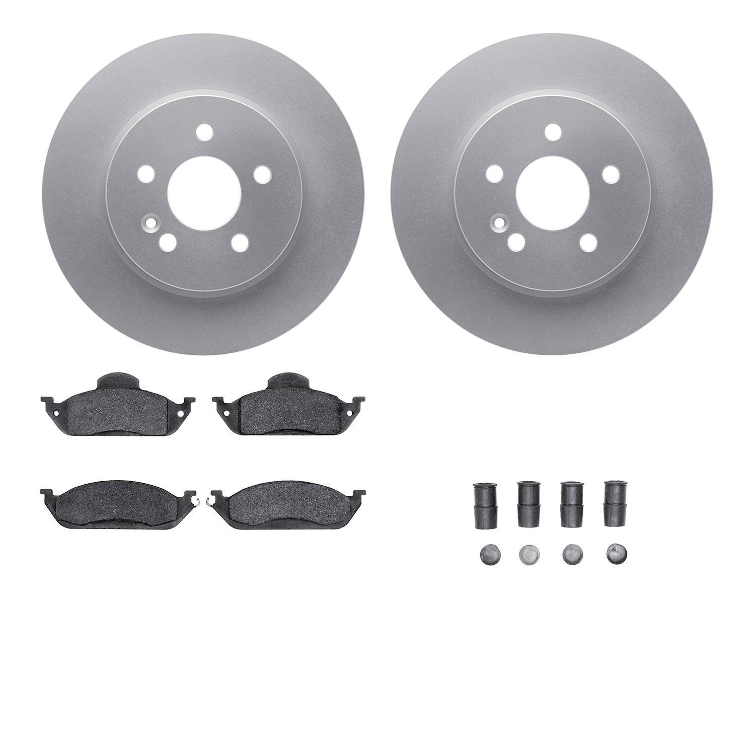 Dynamic Friction Company Front Geospec Brake Rotors with 5000 Advanced Brake Pads includes Hardware 4512-63207