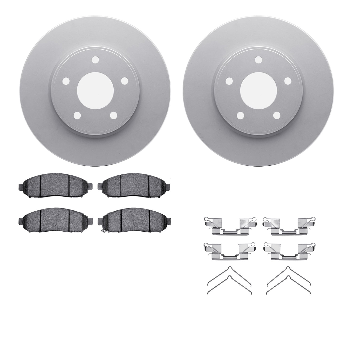 Dynamic Friction Company Front Geospec Brake Rotors with 5000 Advanced Brake Pads includes Hardware 4512-67148