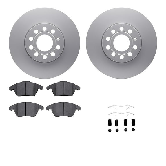 Dynamic Friction Company Front Geospec Brake Rotors with 5000 Advanced Brake Pads includes Hardware 4512-74118