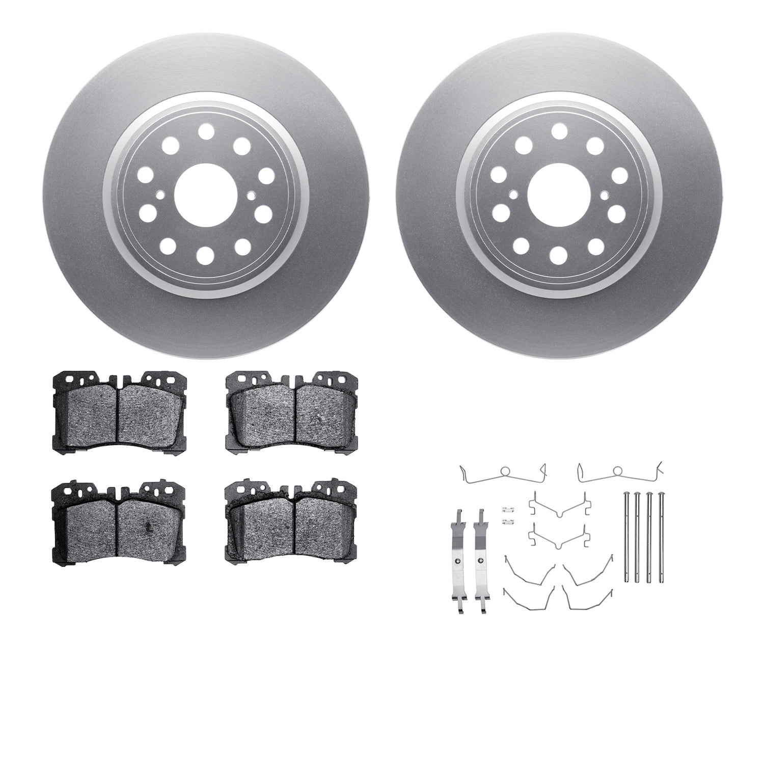 Dynamic Friction Company Front Geospec Brake Rotors with 5000 Advanced Brake Pads includes Hardware 4512-75051