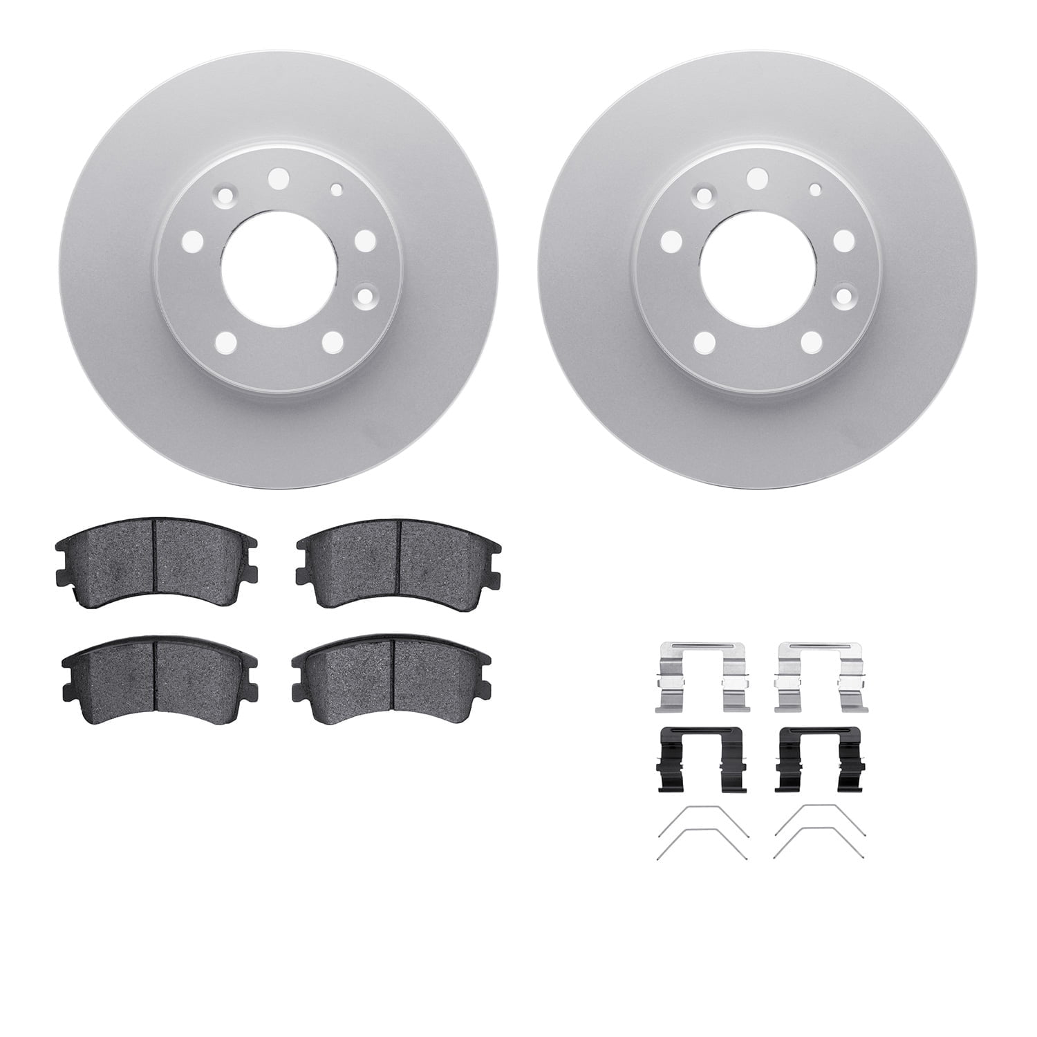 Dynamic Friction Company Front Geospec Brake Rotors with 5000 Advanced Brake Pads includes Hardware 4512-80061
