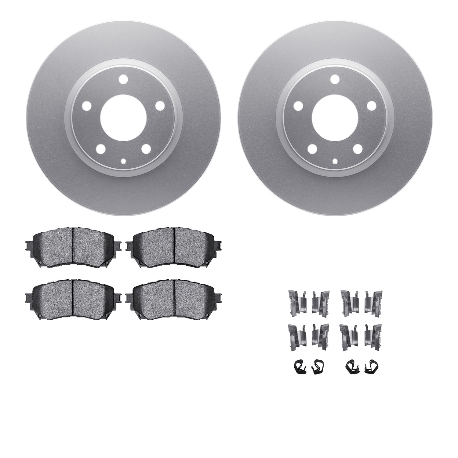 Dynamic Friction Company Front Geospec Brake Rotors with 5000 Advanced Brake Pads includes Hardware 4512-80100