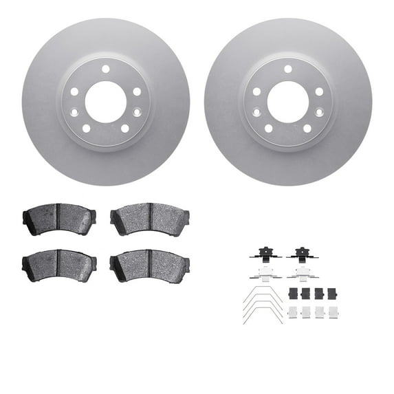 Dynamic Friction Company Front Geospec Brake Rotors with 5000 Advanced Brake Pads includes Hardware 4512-99041