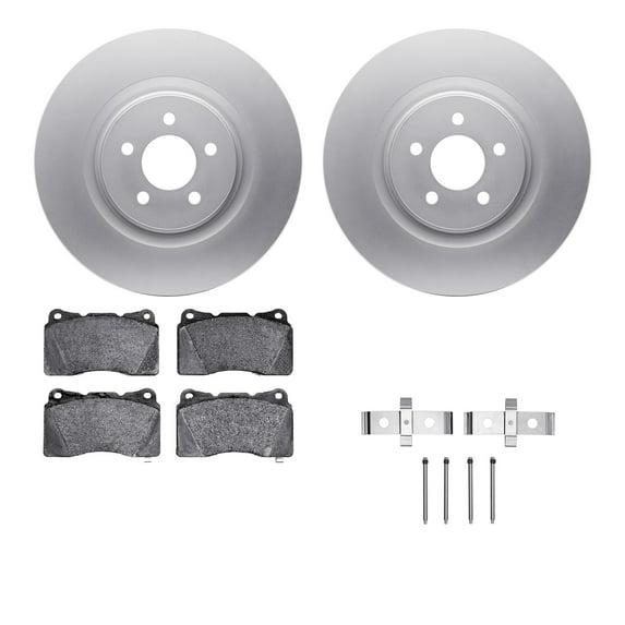 Dynamic Friction Company Front Geospec Brake Rotors with 5000 Advanced Brake Pads includes Hardware 4512-99045