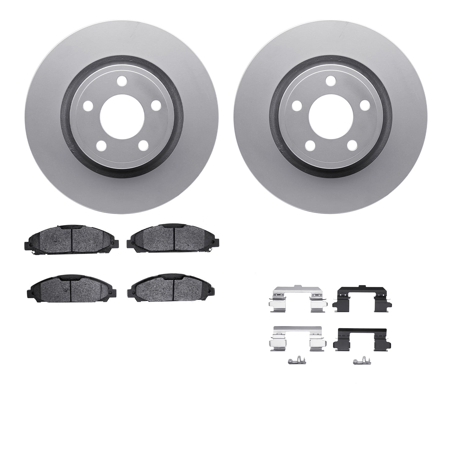 Dynamic Friction Company Front Geospec Brake Rotors with 5000 Advanced Brake Pads includes Hardware 4512-99077