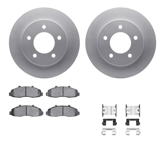Dynamic Friction Company Front Geospec Brake Rotors with 5000 Advanced Brake Pads includes Hardware 4512-99128