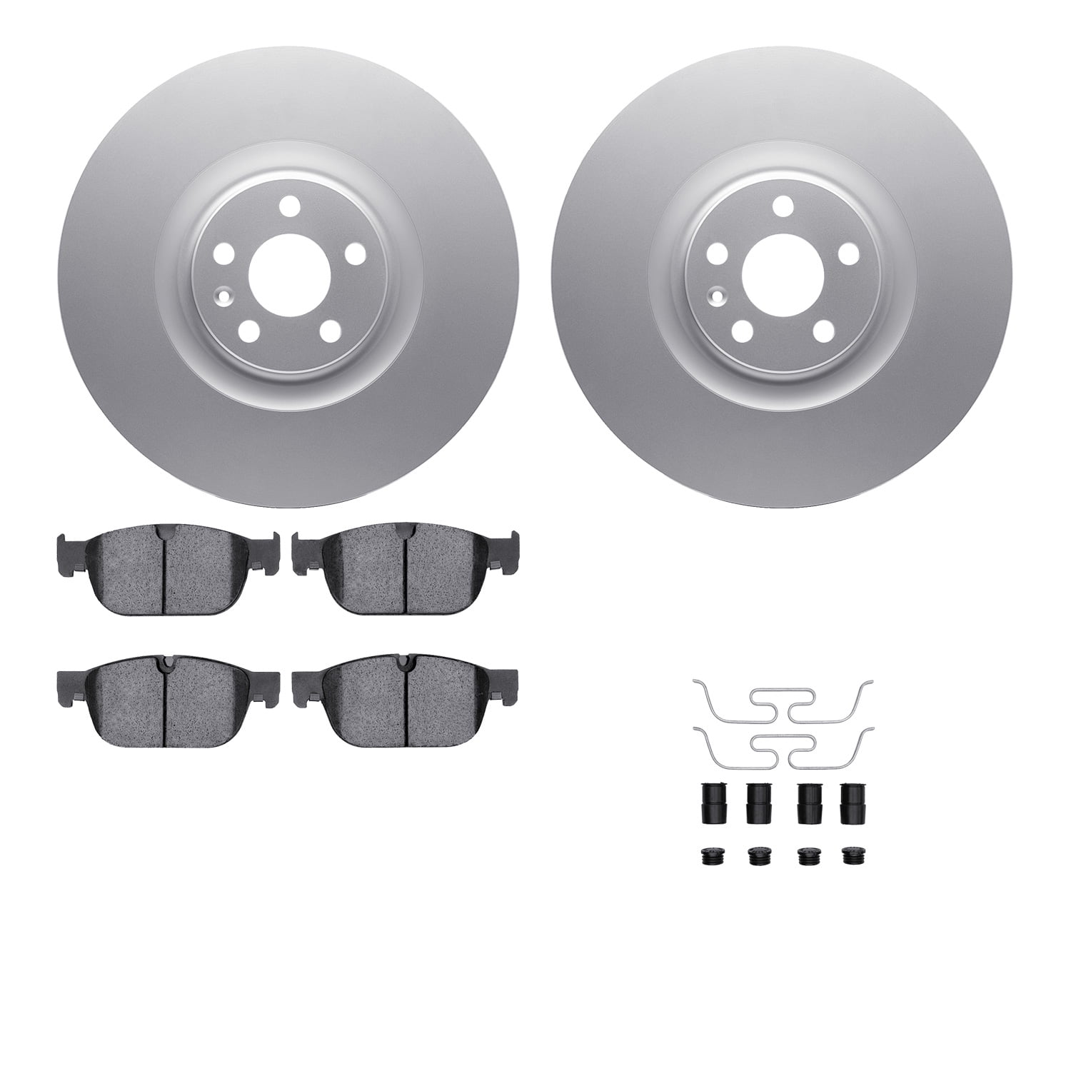 Dynamic Friction Company Front Geospec Brake Rotors with 5000 Euro Ceramic Brake Pads includes Hardware 4612-27034