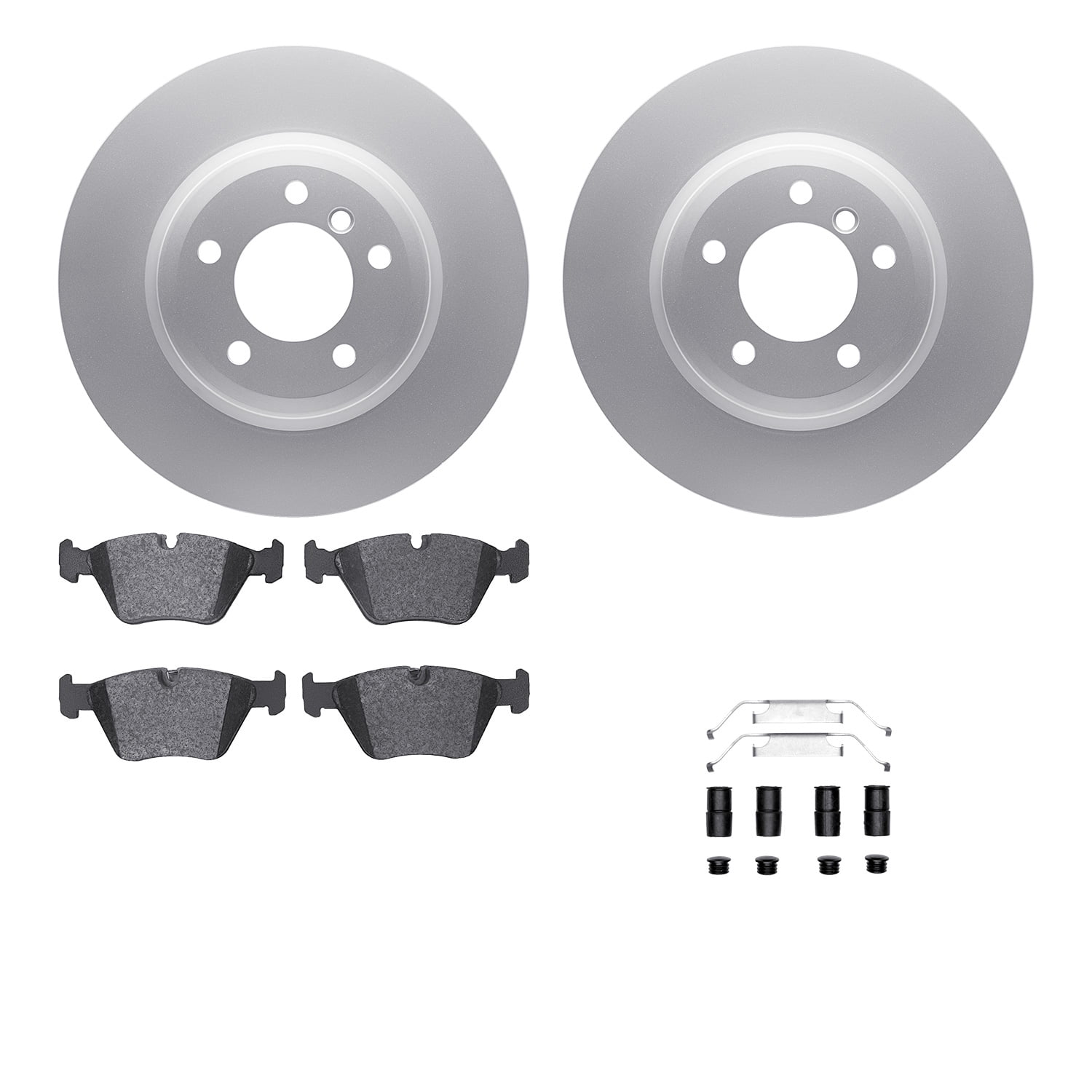 Dynamic Friction Company Front Geospec Brake Rotors with 5000 Euro Ceramic Brake Pads includes Hardware 4612-31021